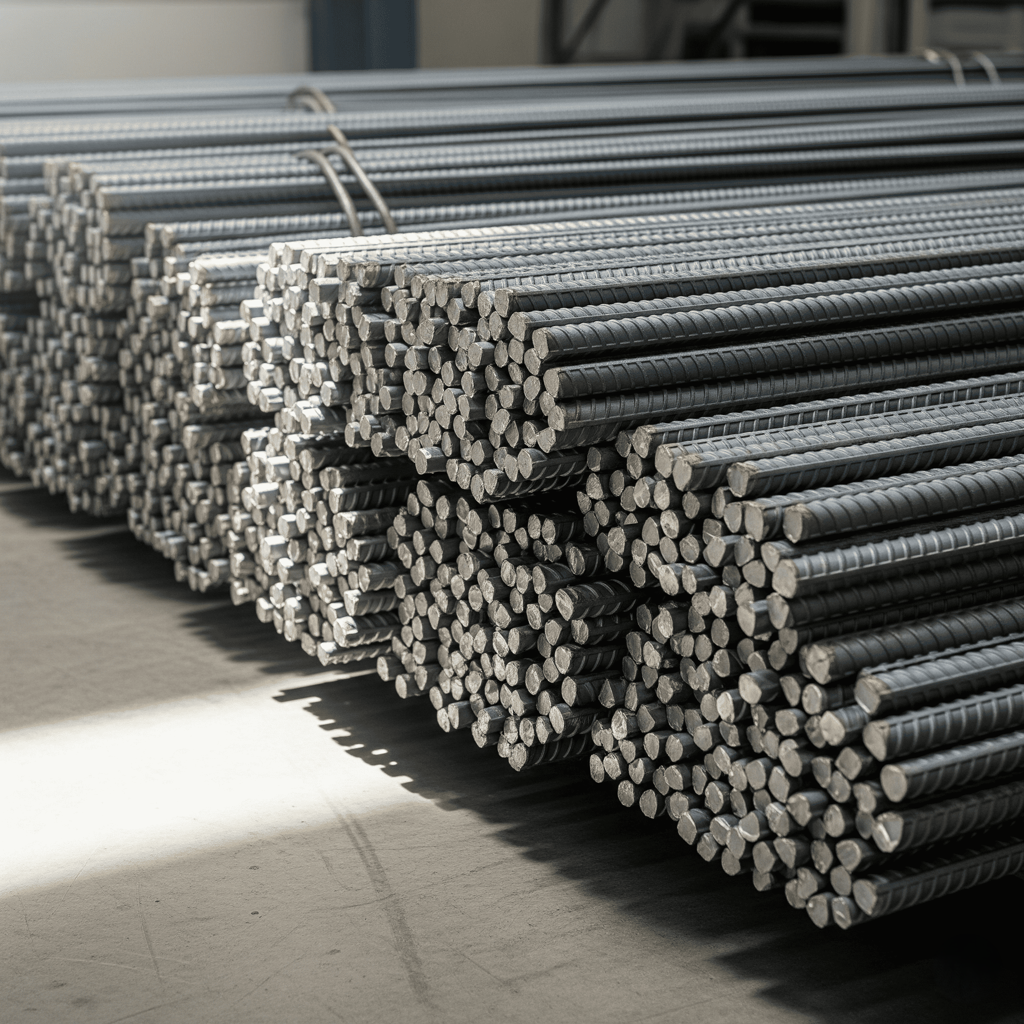 High-strength steel rebars for construction